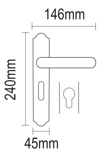 Χερούλι Πόρτας Πλάκα 06.940 Ορείχαλκος Ζεύγος Μπρονζέ Viometale