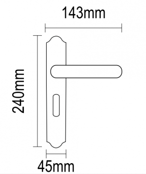 Χερούλι πόρτας ζεύγος πλάκα νίκελ ματ-χρώμιο ορείχαλκος  06.1100