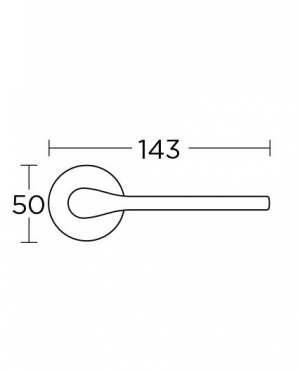 Χερούλι πόρτας 1 τεμ. δεξί  ροζέτα νίκελ ματ 1515 convex