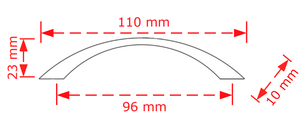 Λαβή επίπλων μαύρο ματ  9.6cm 130/96