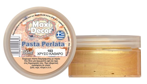 Pasta Perlata έγχρωμη για decoupage 100ml Χρυσό καθαρό PP 103