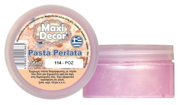 Pasta Perlata έγχρωμη για decoupage 100ml Ρόζ PP 114