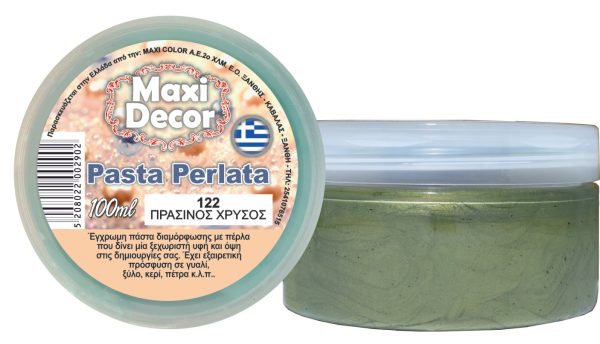 Pasta Perlata έγχρωμη για decoupage 100ml Πράσινος χρυσός PP 122