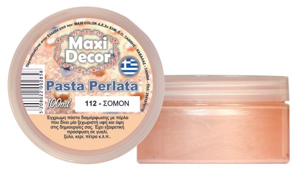 Pasta Perlata έγχρωμη για decoupage 100ml Σομόν PP 112