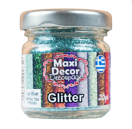 Maxi Decor Glitter Σκόνη για Decoupage 20gr Μπλε του Πάγου