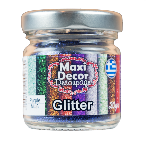 Maxi Decor Glitter Σκόνη για Decoupage 20gr Μωβ