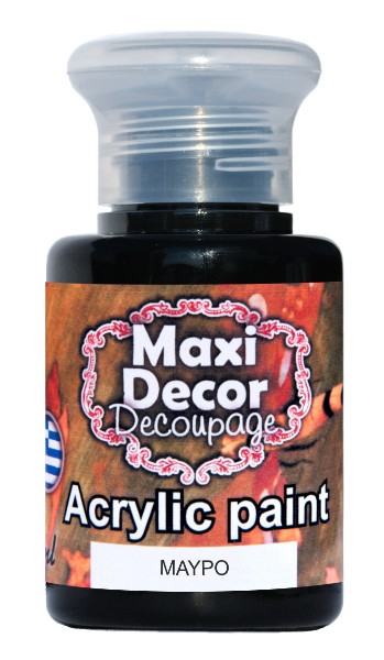 Maxi Decor Ακρυλικό Χρώμα Mαύρο 130ml