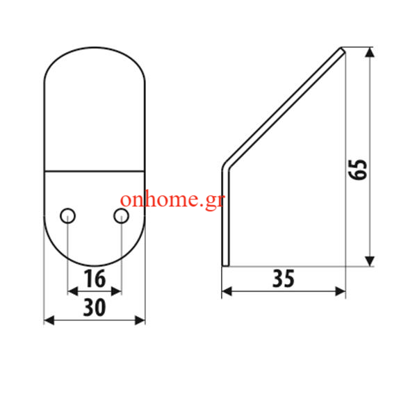 Roline Κρεμάστρα Τοίχου Μεταλλική 3x6.5cm
