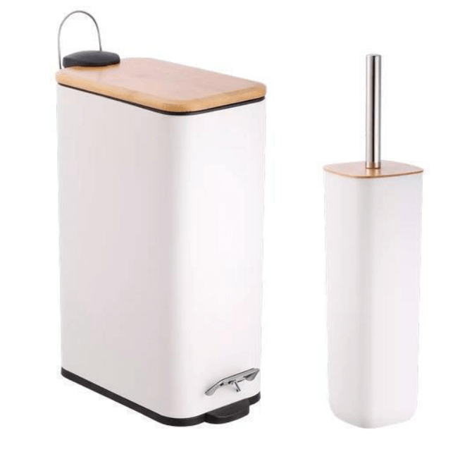 Sidirela Πλαστικό Σετ Πιγκάλ και Καλαθάκι Μπάνιου Soft Close 7lt Λευκό