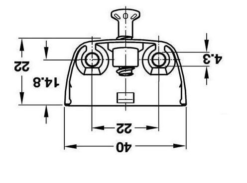 Φεραμάκι συνδέσεως ερμαρίων για εύκολη σύνδεση και αποσύνδεση ερμαρίων το οποίο τοποθετείται εξωτερικά με βίδες. Η ασημί απόχρωση του είναι διακριτική και όμορφη ταιριάζει με όλους τους χρωματισμούς μελαμινών. Διαθέτει μία κεντρική βίδα για τη σύνδεση των δύο εξαρτημάτων. Η αντοχή του σε βάρος και πίεση είναι υψηλή καθώς είναι κατασκευασμένο από υψηλής ποιότητας υλικά. Το μεταλλικό φεραμάκι είναι της Hafele γερμανικής κατασκευής.