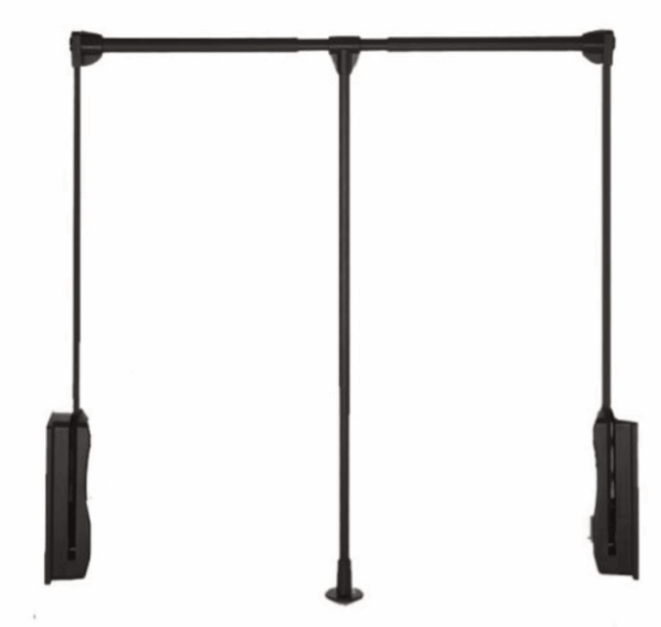 Ασανσέρ ντουλάπας για το κατέβασμα ρούχων μαύρο με φρένο