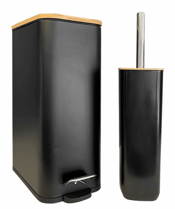 Sidirela Πλαστικό Σετ Πιγκάλ και Καλαθάκι Μπάνιου Soft Close 7lt Μαύρo