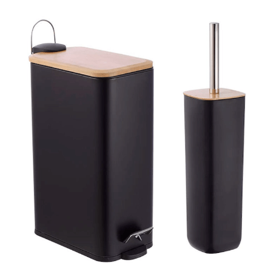 Sidirela Πλαστικό Σετ Πιγκάλ και Καλαθάκι Μπάνιου Soft Close 7lt Μαύρo