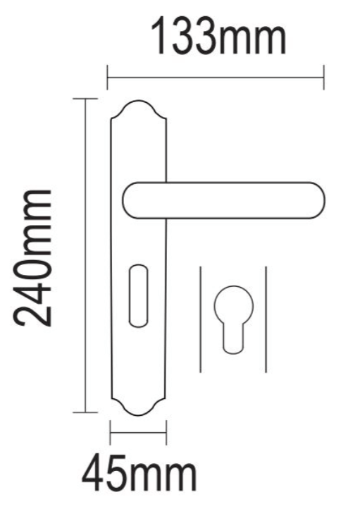 Viometale-Πόμολο-Πόρτας-Πλάκα-06.380-Ζεύγος-Όρο-Ματ-Όρο